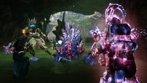 destiny 2 final shape raid salvation's edge - a glowing character attacks a monster