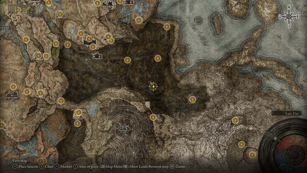 Elden Ring Shadow of the Erdtree talisman: realm of shadow map.