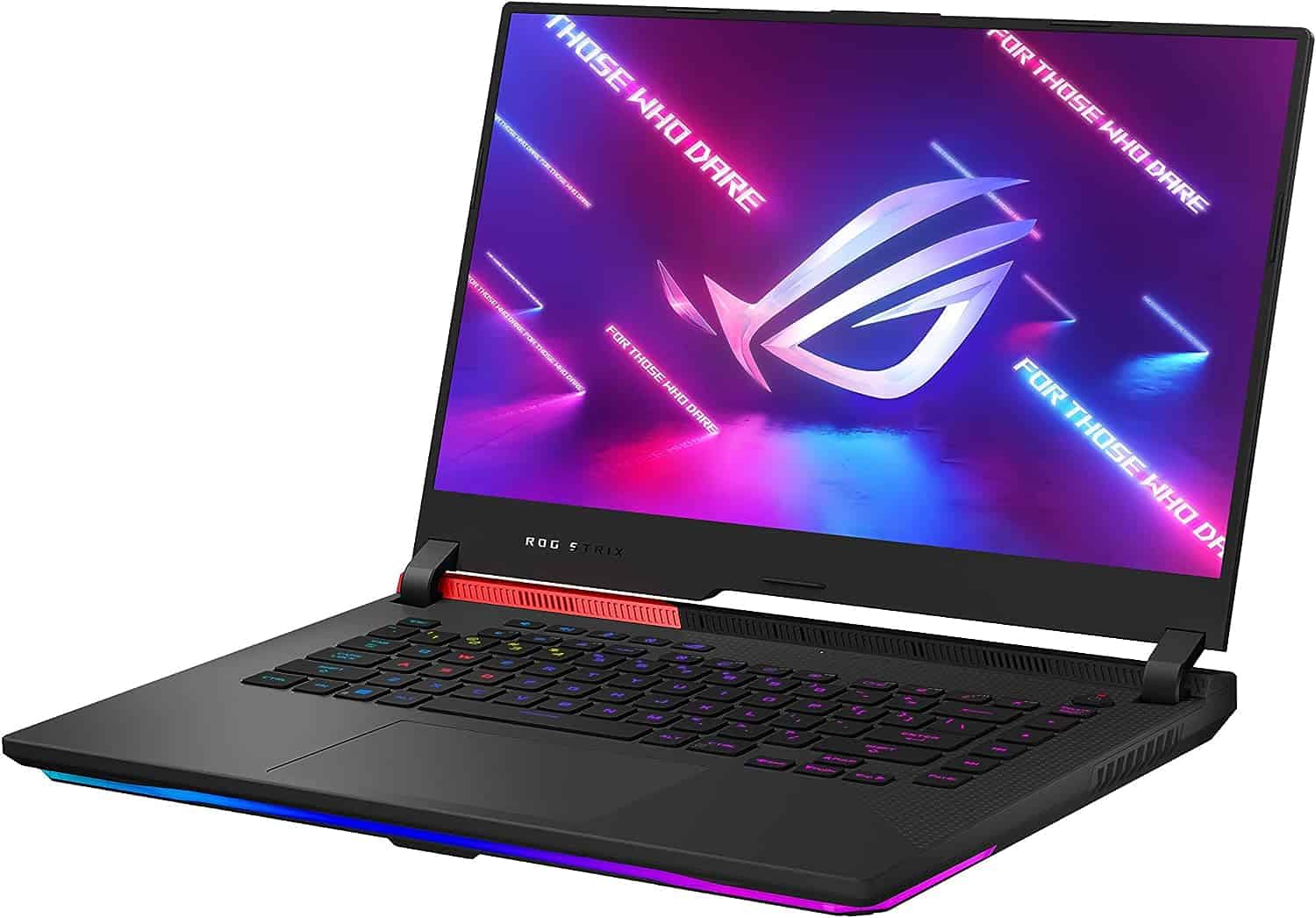 The ASUS ROG Strix G15 L laptop is open on a white background.