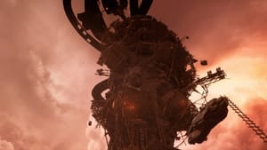 Image of a rocky crag with platforms around the sides, set in Hell against a red sky, from the game Chained Together.