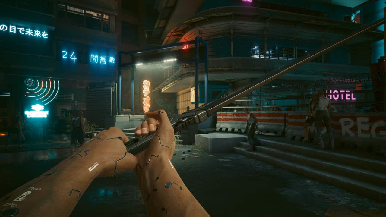 Best Cyberpunk 2077 builds for 2.0: character wielding katana.