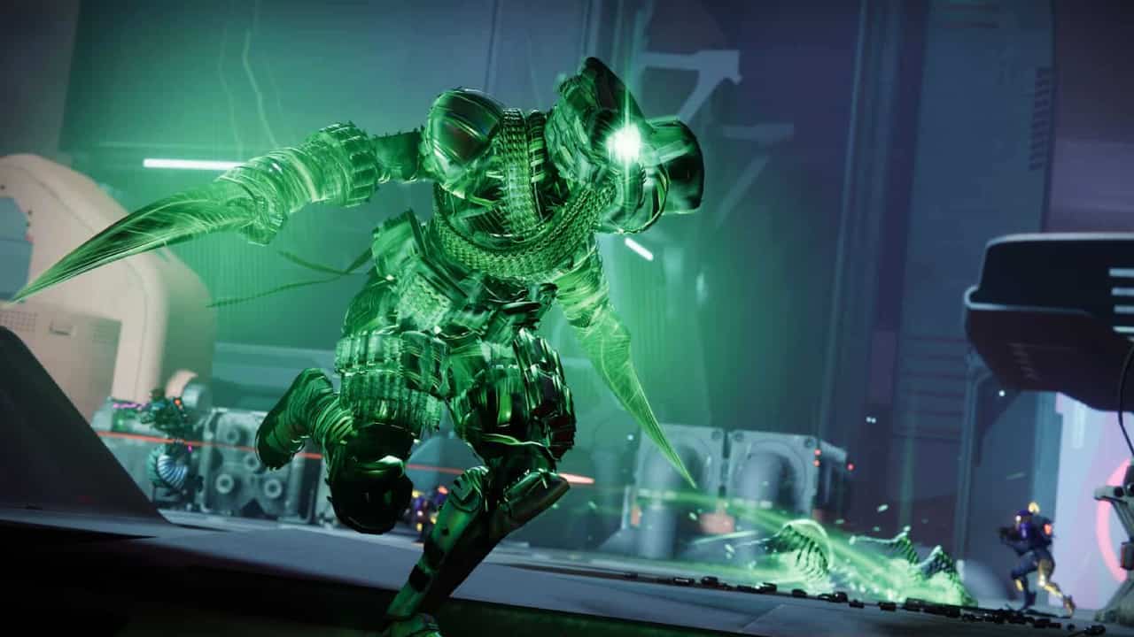 Destiny 2 best Titan build: Strand Super Titan charging across the screen.