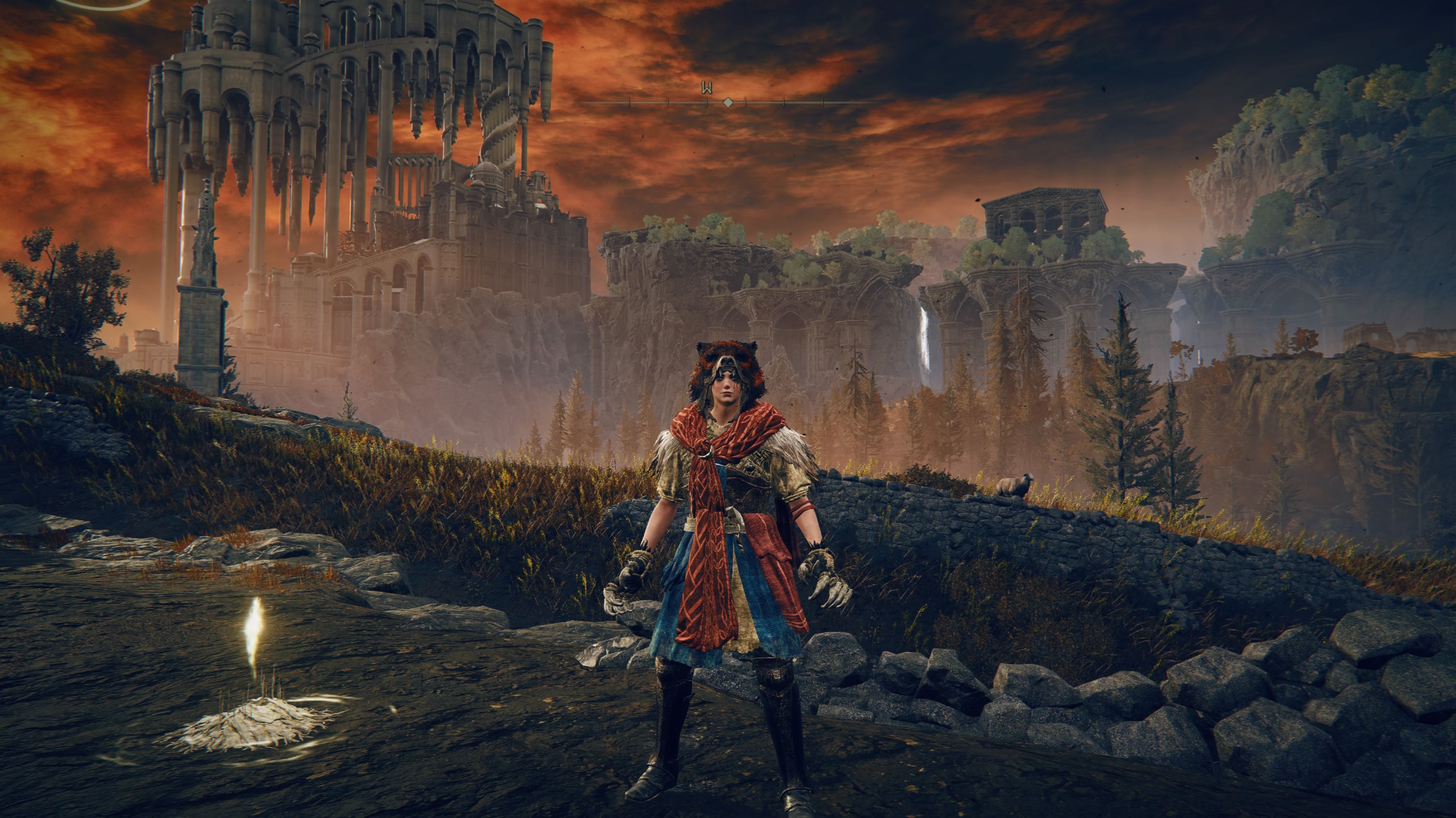 elden ring shadow of the erdtree best beast claw build - our character stands in a gloomy setting