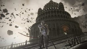Elden Ring soft caps: A player standing in front a large colosseum with pieces of debris floating around in the air.