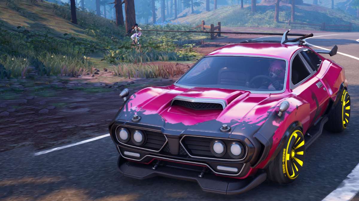 Fortnite players using the tow hook cannon to hook to the car