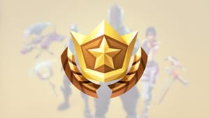 The Fortnite Battle Pass logo with Black Knight and Sparkle Specialist in background