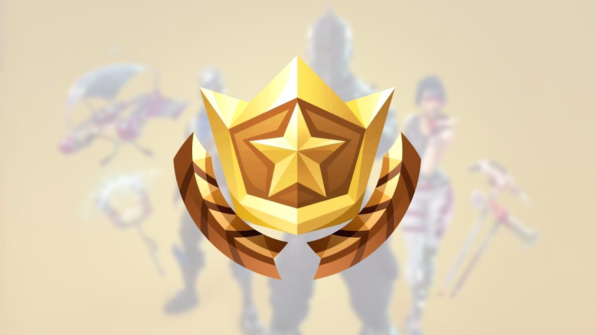 The Fortnite Battle Pass logo with Black Knight and Sparkle Specialist in background