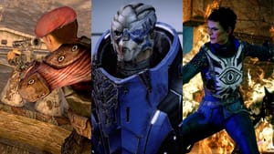 A sniper from Fallout: New Vegas, Garrus from Mass Effect, and a character from Dragon Age.