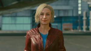 Games like Starfield: A close-up of Sarah Morgan standing on the launchpad of New Atlantis.