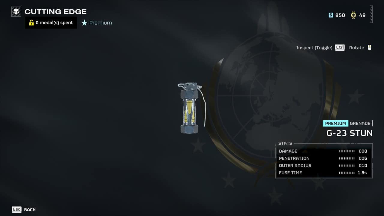 Helldivers 2 best weapons: A player checks out the G-23 Stun in the Warbond menu. Image captured by VideoGamer.
