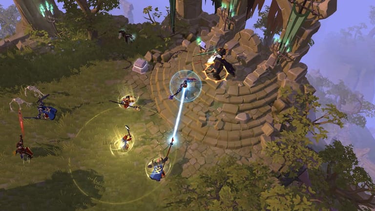 knights holding staff casting spells in Albion Online