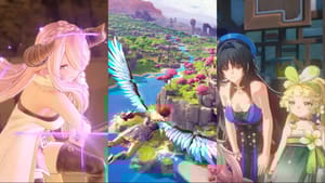 games like genshin impact - a collage showing characters from Wuthering Waves, Granblue Fantasy, and Immortals Fenyx Rising