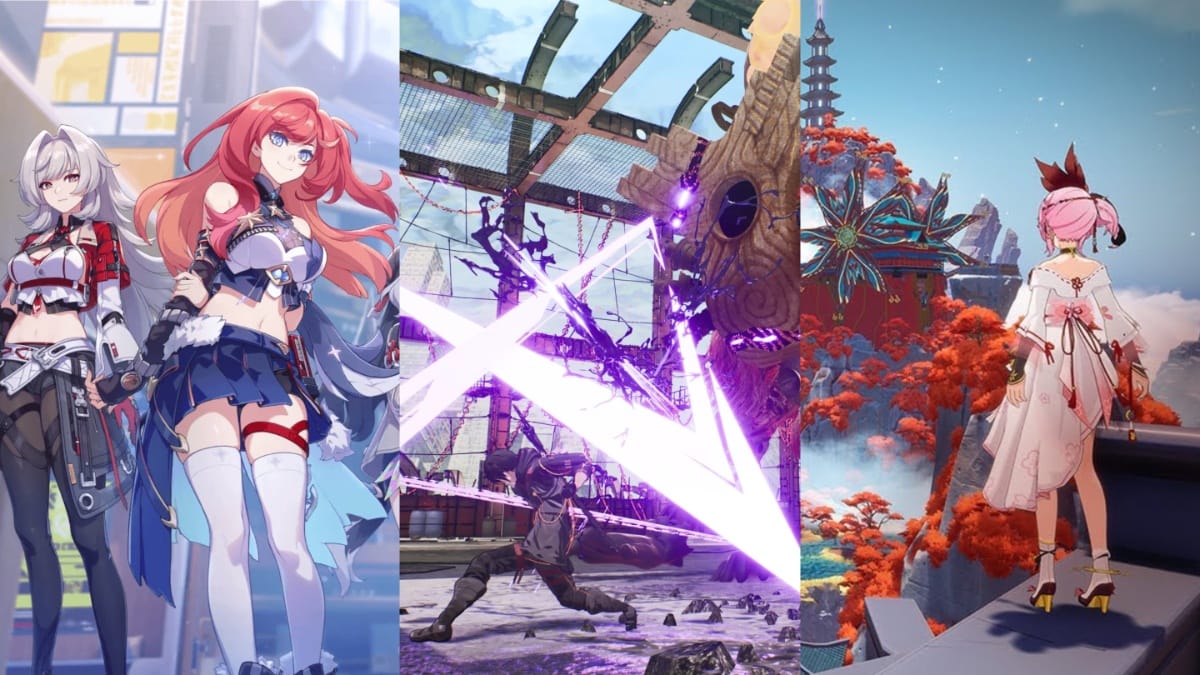 games like zenless zone zero - a comp showing stills from honkai impact 3rd, tower of fantasy, and scarlet nexus