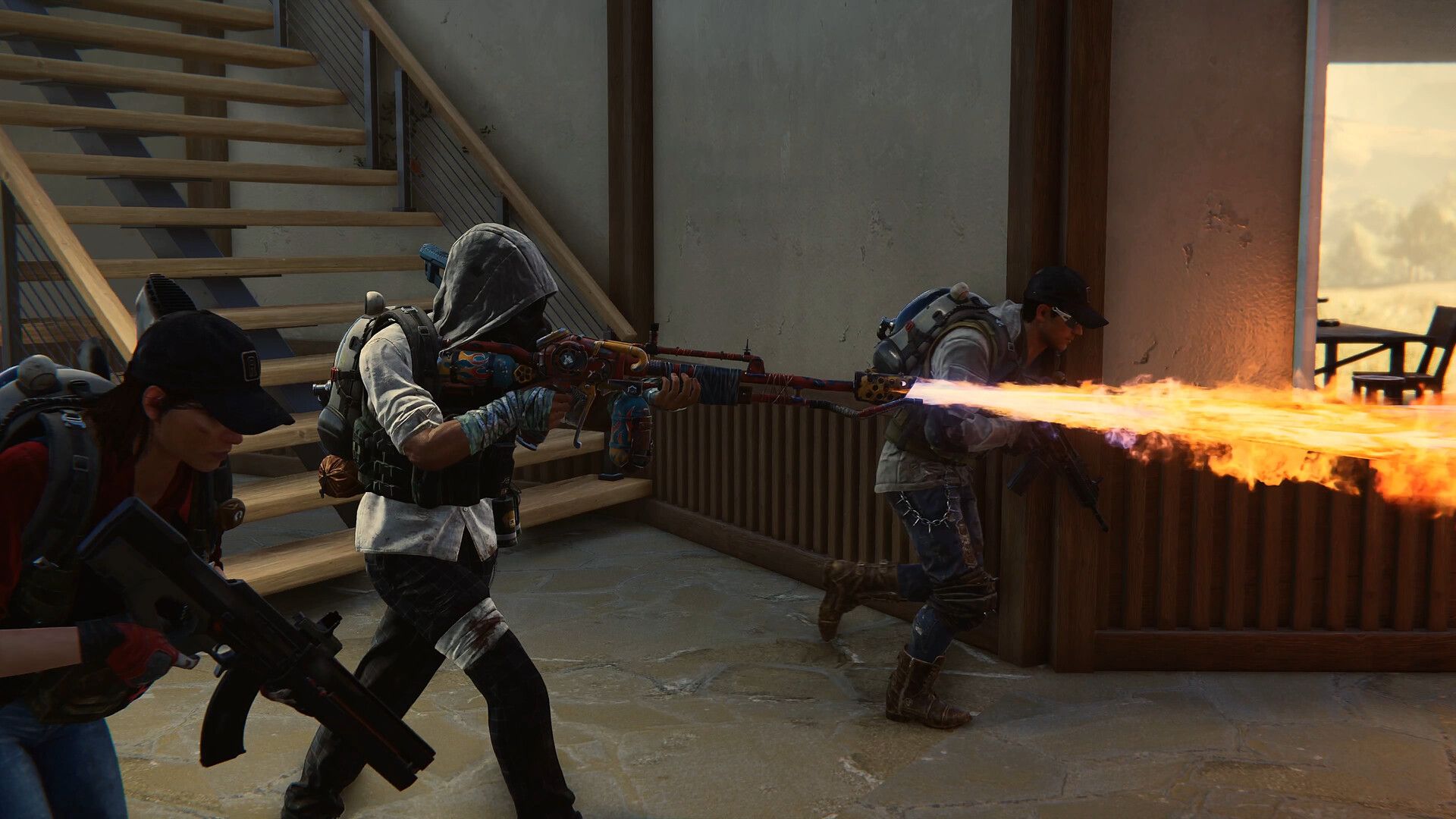 once human release date - a character shoots fire from a gun