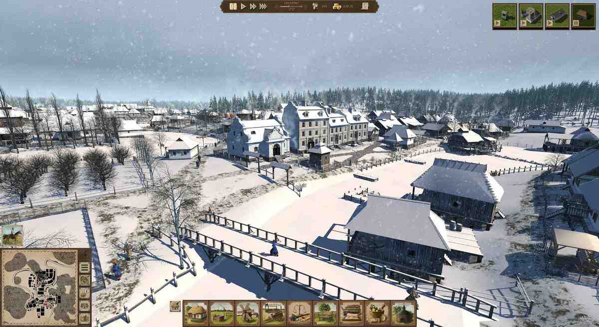 A snowy town in Ostriv