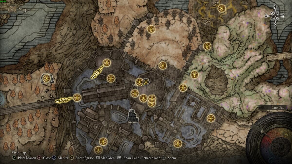 Elden Ring Shadow of the Erdtree talisman: realm of shadow map.