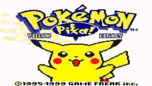 Title screen of the game "Pokémon Yellow Version: Special Pikachu Edition" showing Pikachu with an open mouth, the game title, and copyright info from 1995-1999 by GAME FREAK Inc. The iconic Pokémon adds a nostalgic charm to this beloved classic.