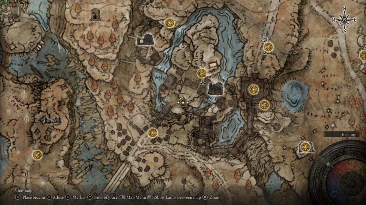 Elden Ring Shadow of the Erdtree talisman: talisman location on the map.