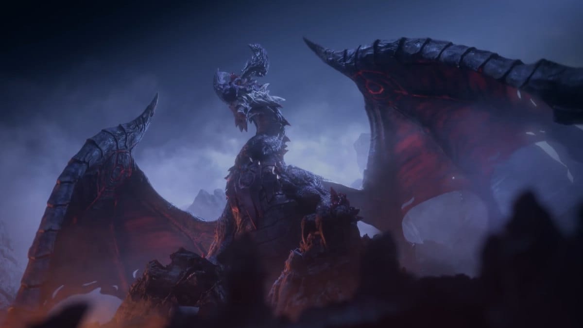 A cinematic image of a dragon.