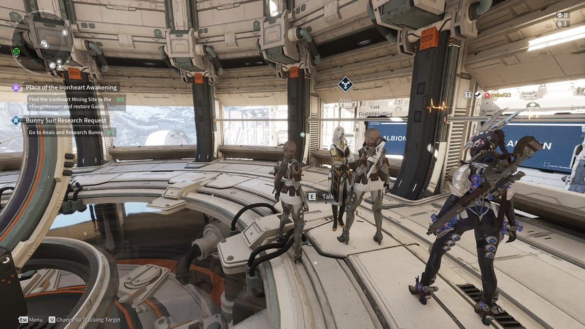 A player stands next to Anais and other players in The First Descendant.