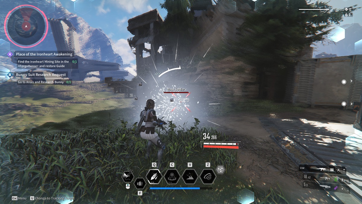 A player lobs an Ice skill at an enemy in The First Descendant.