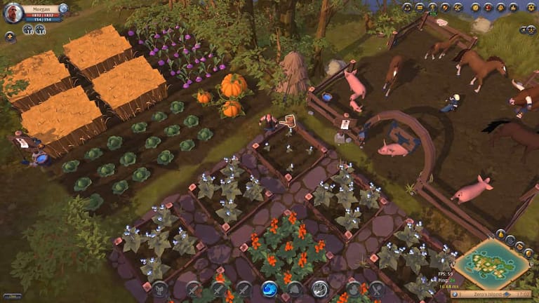 vegetable patch and farm animals on farm in Albion Online
