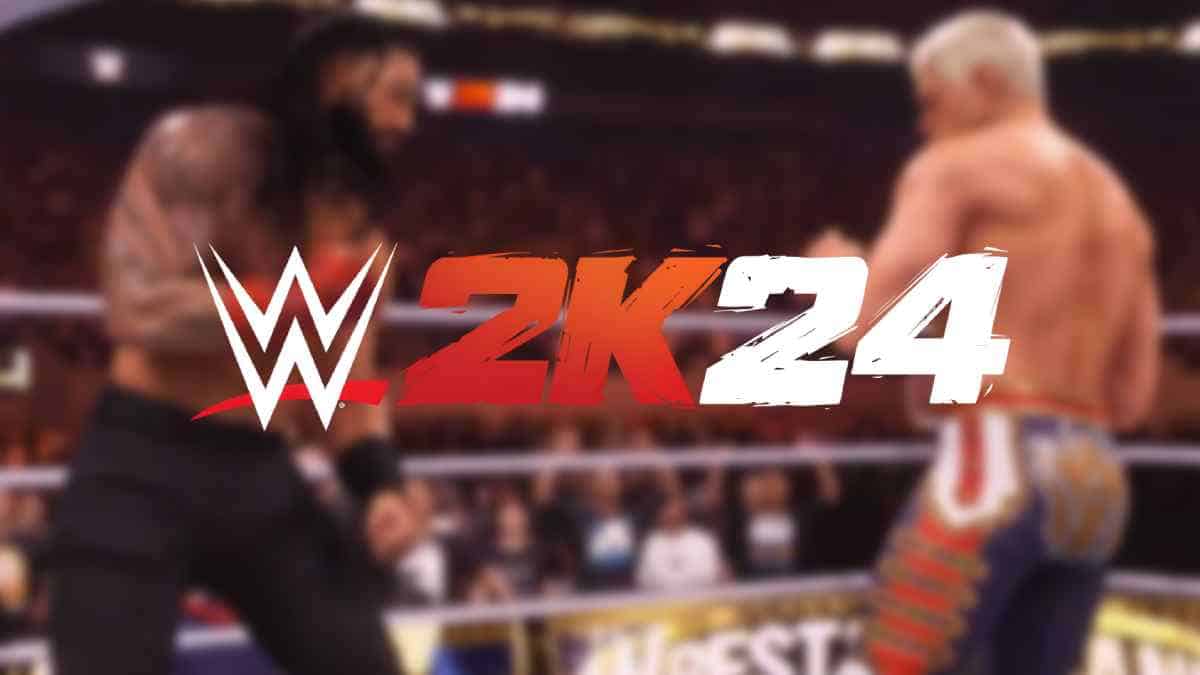 WWE 2K24 System Requirements PC - Can your PC run it? Featuring the logo and two wrestlers in the ring.