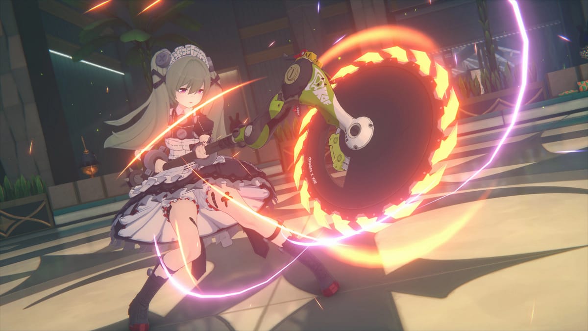 zenless zone zero all characters agents - a woman uses a whirling saw weapon
